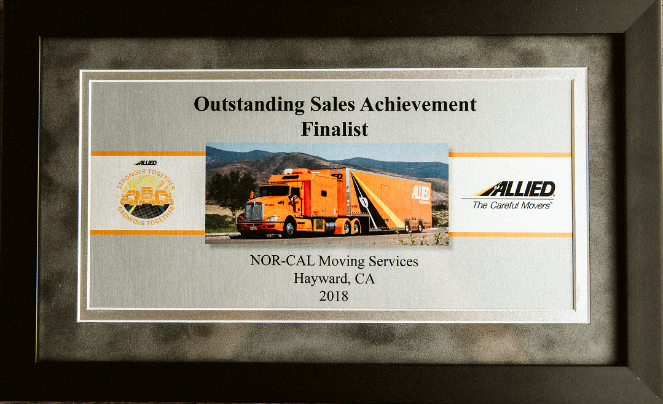 Allied Outstanding Sales Achievement Finalist, 2018